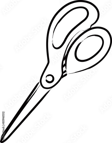 筆書きビジネスアイコン　ハサミ