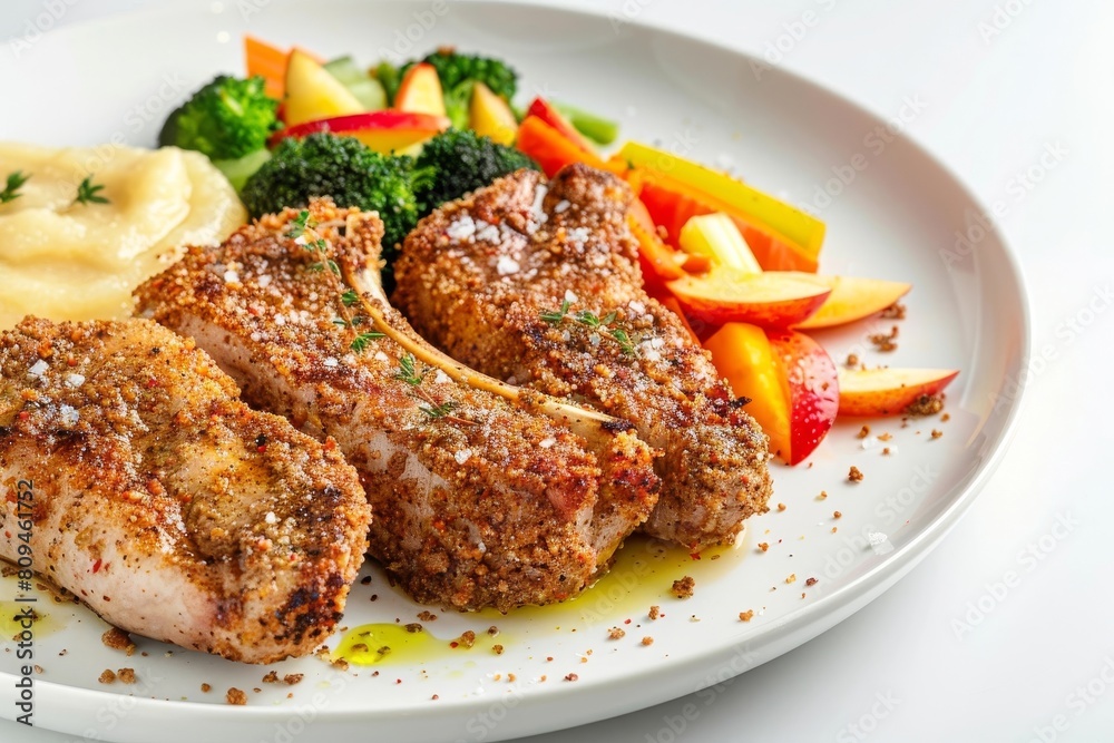 Exquisite Air-Fryer Pork Chops with Tangy Applesauce and Veggies