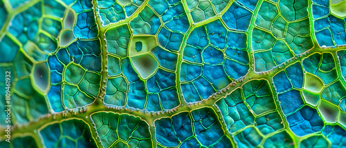 Microscopic structure of a leafs surface stomata and cell detail under electron microscope
