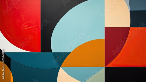 Close-up of overlapping geometric shapes in contrasting colors