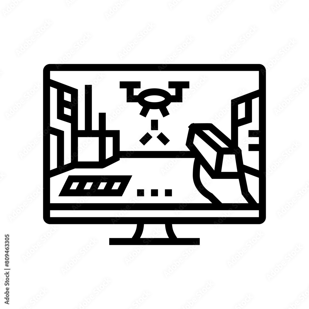 cyberpunk game line icon vector. cyberpunk game sign. isolated contour symbol black illustration cyberpunk game line icon vector. cyberpunk game sign. isolated contour symbol black illustration