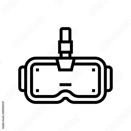 virtual reality gear cyberpunk line icon vector. virtual reality gear cyberpunk sign. isolated contour symbol black illustration