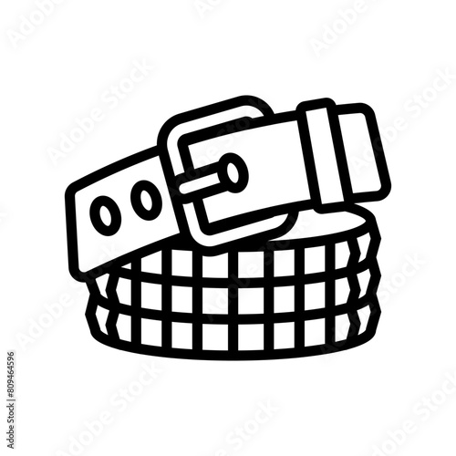 studded belt emo line icon vector. studded belt emo sign. isolated contour symbol black illustration
