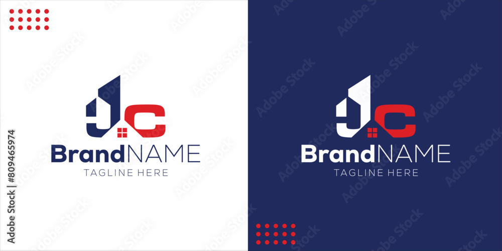 Fototapeta premium J C initial building logo concept, design inspiration, vector