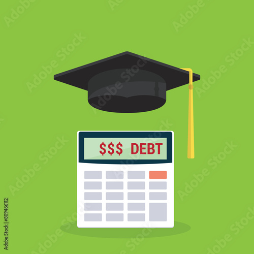 A graduate student calculates a student loan