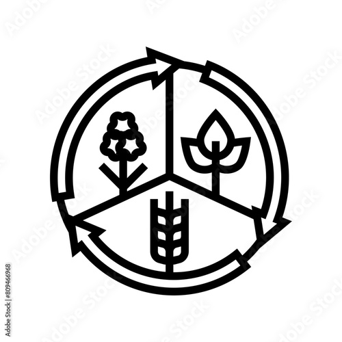 crop rotation farmer line icon vector. crop rotation farmer sign. isolated contour symbol black illustration