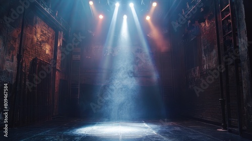 The spotlight shines brightly on an empty stage.