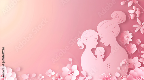 Mother's Day poster banner card banner design appreciation parenting nurturing on redish background photo