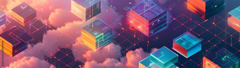 Fototapeta premium A detailed infographic showcasing the layering of microservices in a scalable cloud computing system