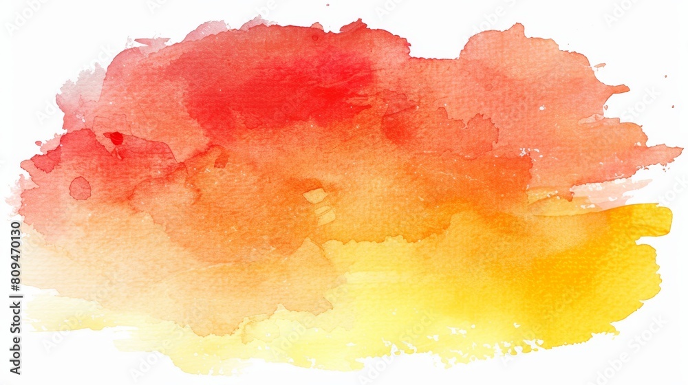   A watercolor backdrop in yellow and red hues against a pristine white background, ideal for text or image insertion