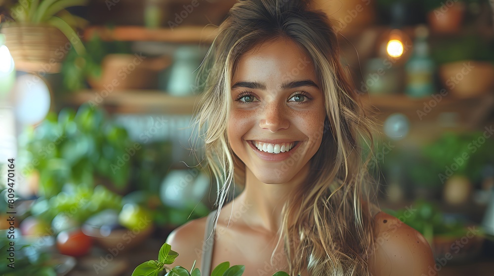 Smiling Woman with Bright Eyes and Freckles Smiling Woman with Bright Eyes and Freckles