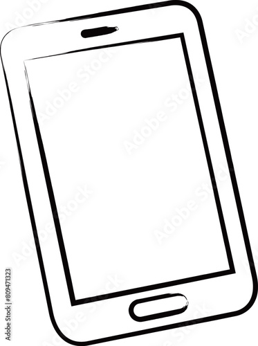 筆書きビジネスアイコン　スマホ