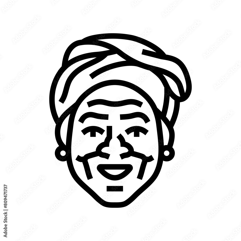pensioner old woman avatar line icon vector. pensioner old woman avatar sign. isolated contour symbol black illustration