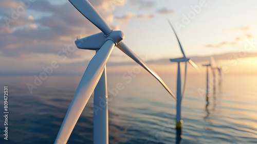 Businessman by Offshore Wind Farm