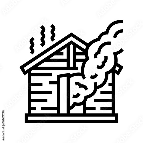 finnish sauna line icon vector. finnish sauna sign. isolated contour symbol black illustration