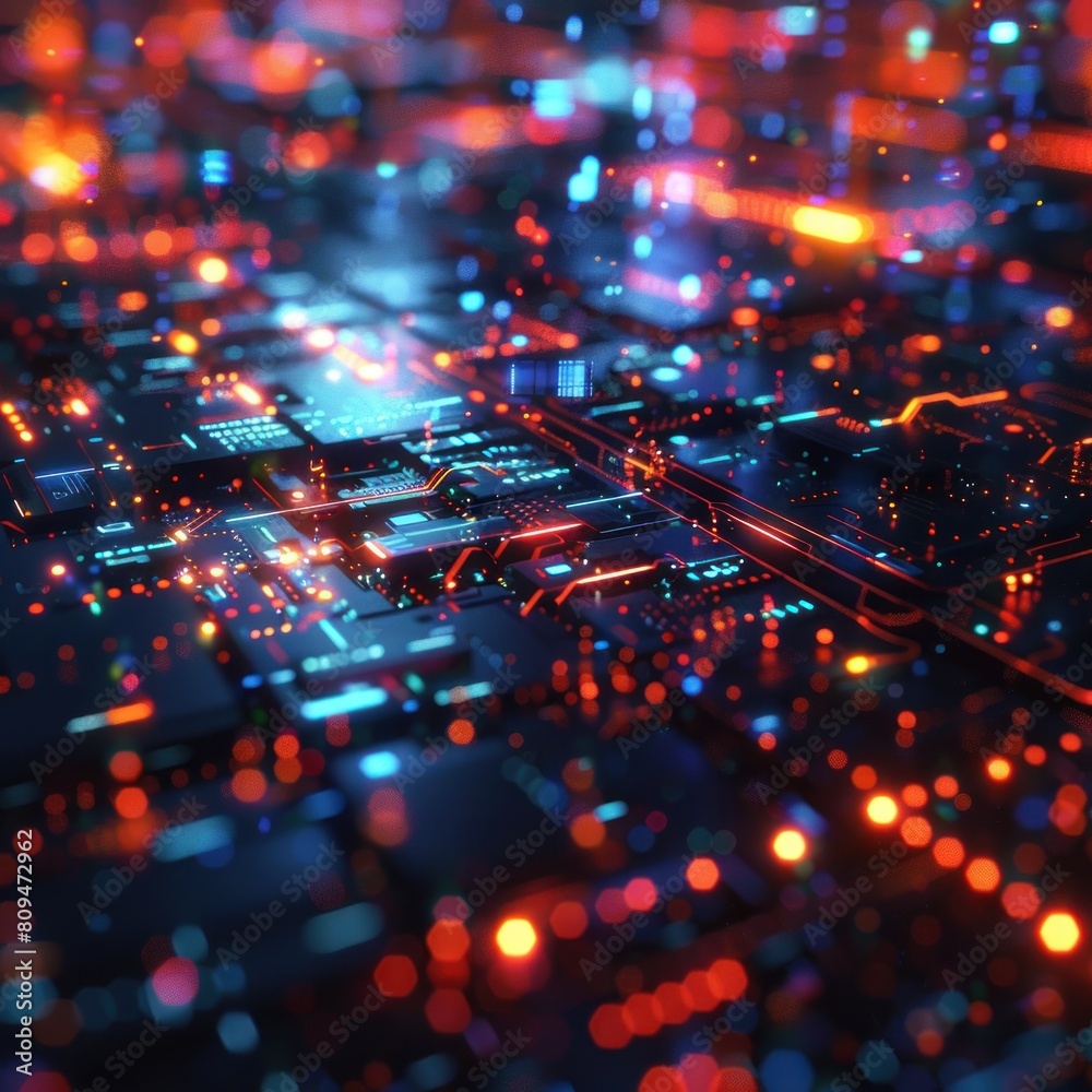Cyberspace data transfer technology background colorful connectivity lines across circuit board, modern progress computer software abstract style Cyberspace data transfer technology background colorful connectivity lines across circuit board, modern progress computer software abstract style