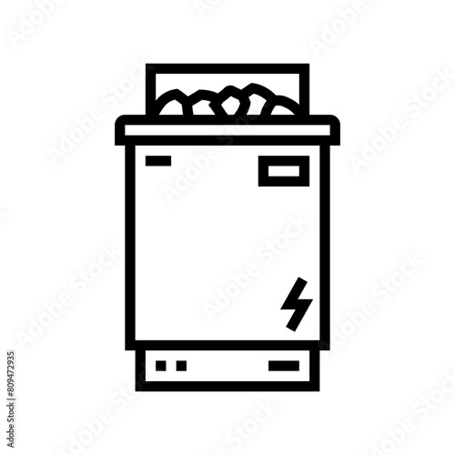 electric sauna line icon vector. electric sauna sign. isolated contour symbol black illustration