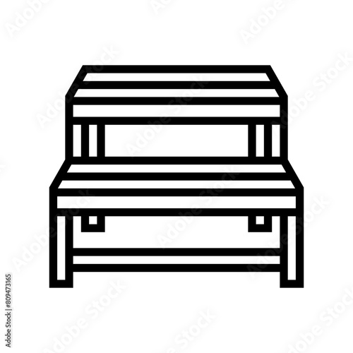 bench sauna line icon vector. bench sauna sign. isolated contour symbol black illustration