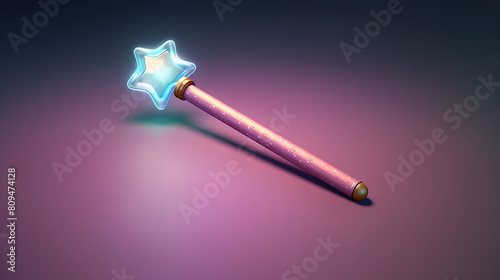 Magic wand icon design 3d photo