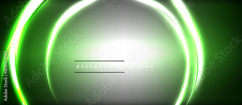 Macro photography of green circles glowing on a dark background resembling automotive lighting. The vibrant green hues contrast beautifully against the black, resembling terrestrial plant leaves