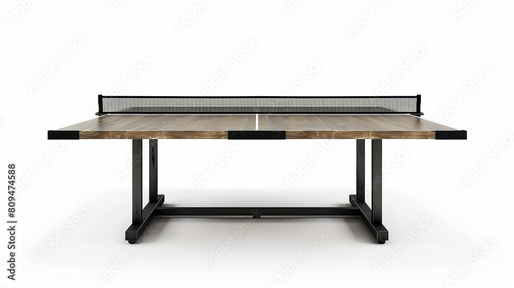 A rendered depiction of a ping pong table is isolated on a white background, providing a realistic representation. A rendered depiction of a ping pong table is isolated on a white background, providing a realistic representation.