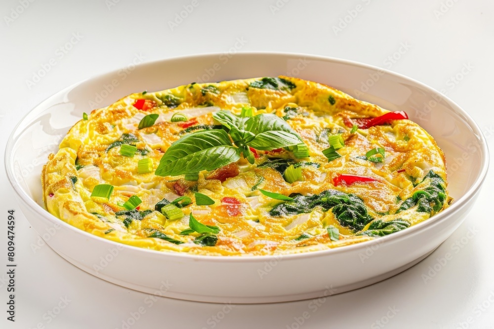 Air Fryer Havarti Frittata with Spinach and Fresh Basil