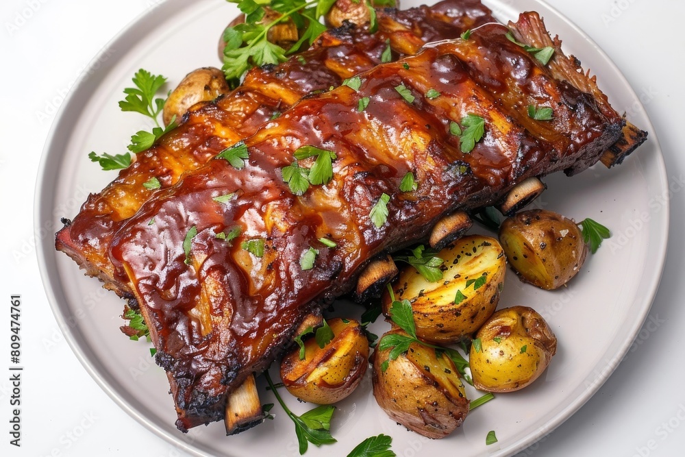 Golden Air Fryer Spareribs with Aromatic Spices and Tangy BBQ Sauce