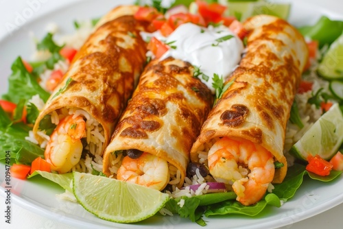 Delectable Air Fryer Shrimp Chimichangas with Cilantro and Lime