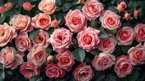 Pink Roses Floral Arrangement in Full Bloom