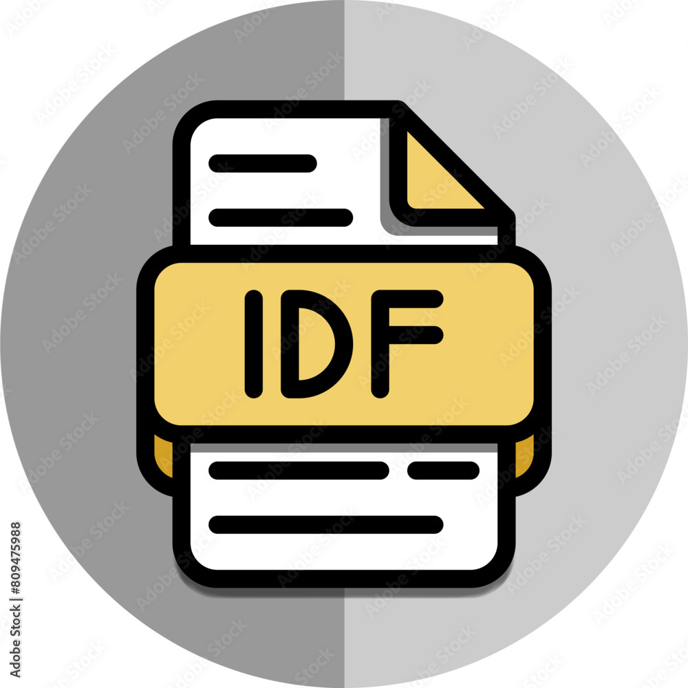 Idf file icon flat style document format symbol icons. with a round background behind. Idf file icon flat style document format symbol icons. with a round background behind.