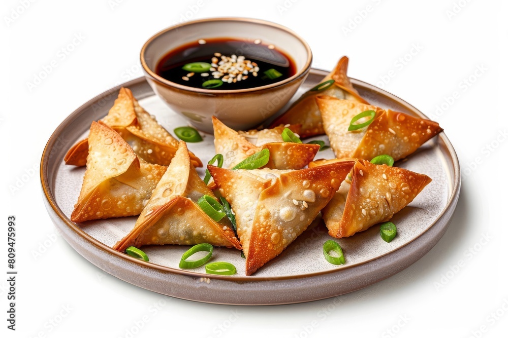 Delicious Pork Wontons with Sesame Oil Garnish Delicious Pork Wontons with Sesame Oil Garnish