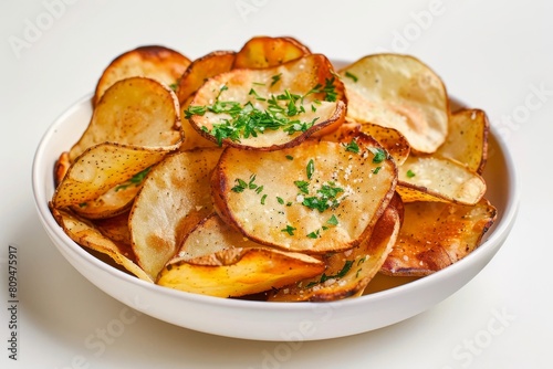 Indulgent Air Fried Potato Chips with Salt and Pepper