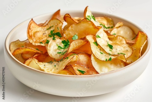 Healthy and Delicious Air Fryer Potato Chips in a Bowl