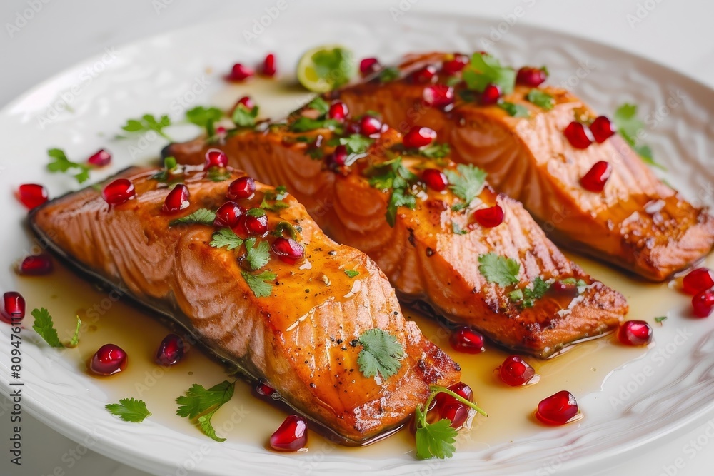 Pomegranate-Glazed Salmon with Fresh Pomegranate Arils in Air Fryer Pomegranate-Glazed Salmon with Fresh Pomegranate Arils in Air Fryer