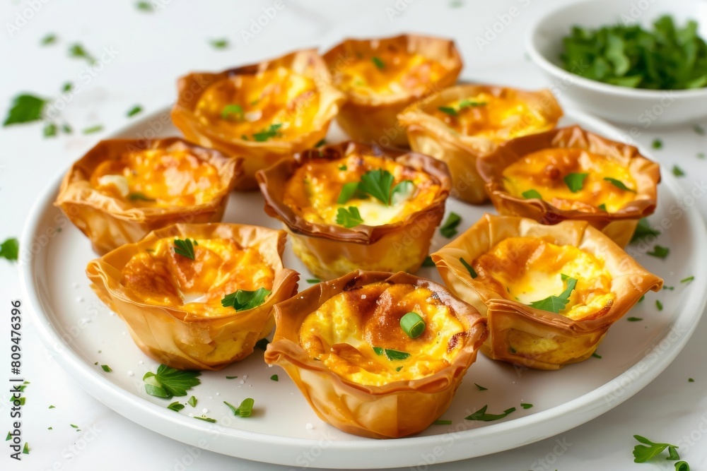 Bite-sized Mini Quiches with Chorizo and Scallions Bite-sized Mini Quiches with Chorizo and Scallions