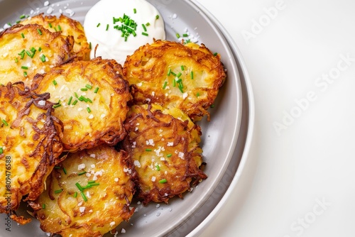 Irresistible Air-Fried Potato Pancakes Adorned with Fresh Chives