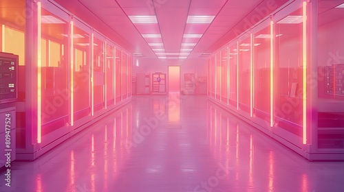 Futuristic ai laboratory with rich color palette and innovative design for technological experiments