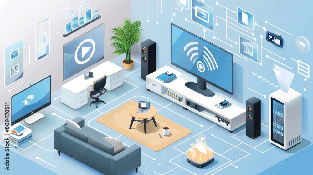 Detailed setup of IoT applications in a home office for better workflow