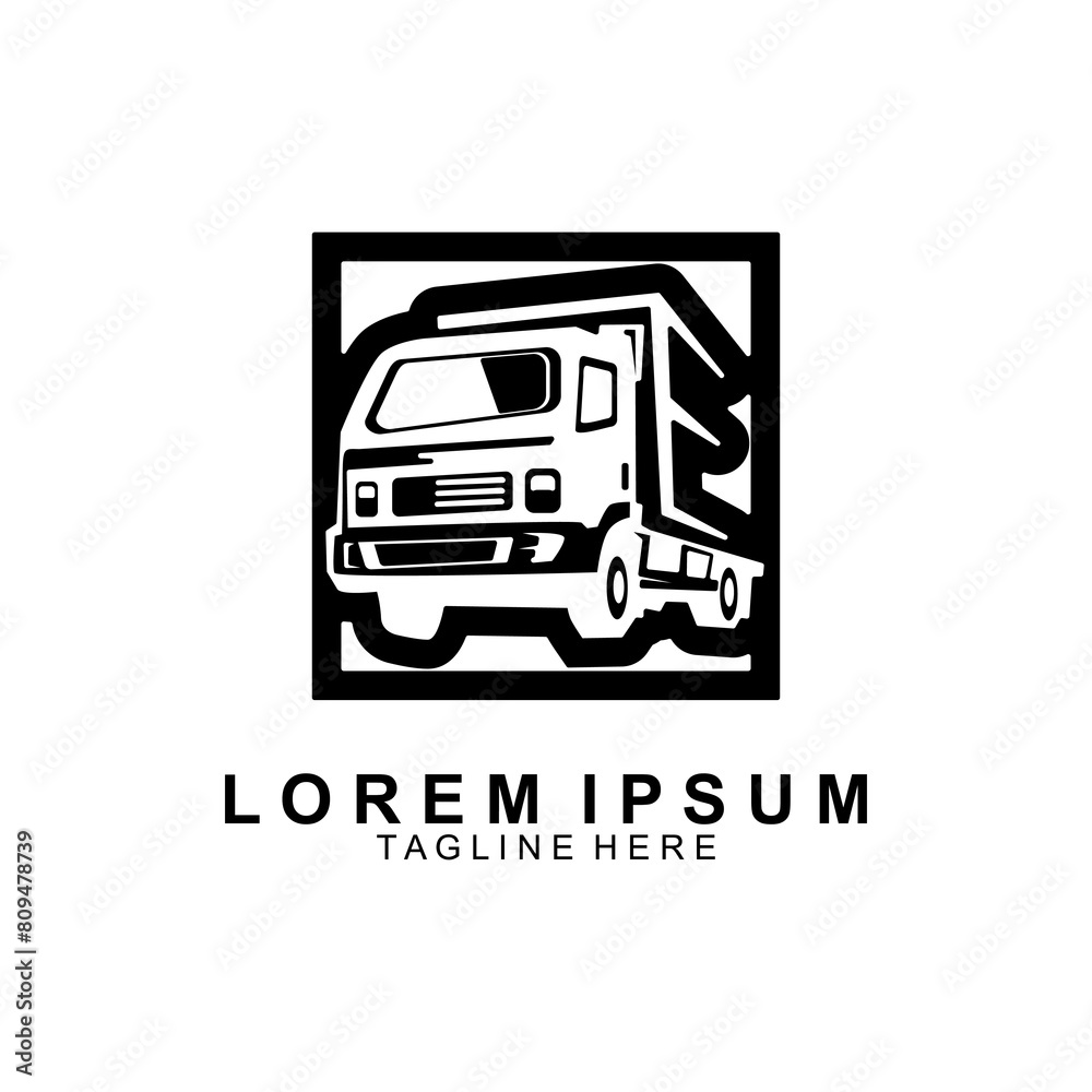 Truck logo template vector illustration. Unique truck icon, on white background. Truck logo template vector illustration. Unique truck icon, on white background.