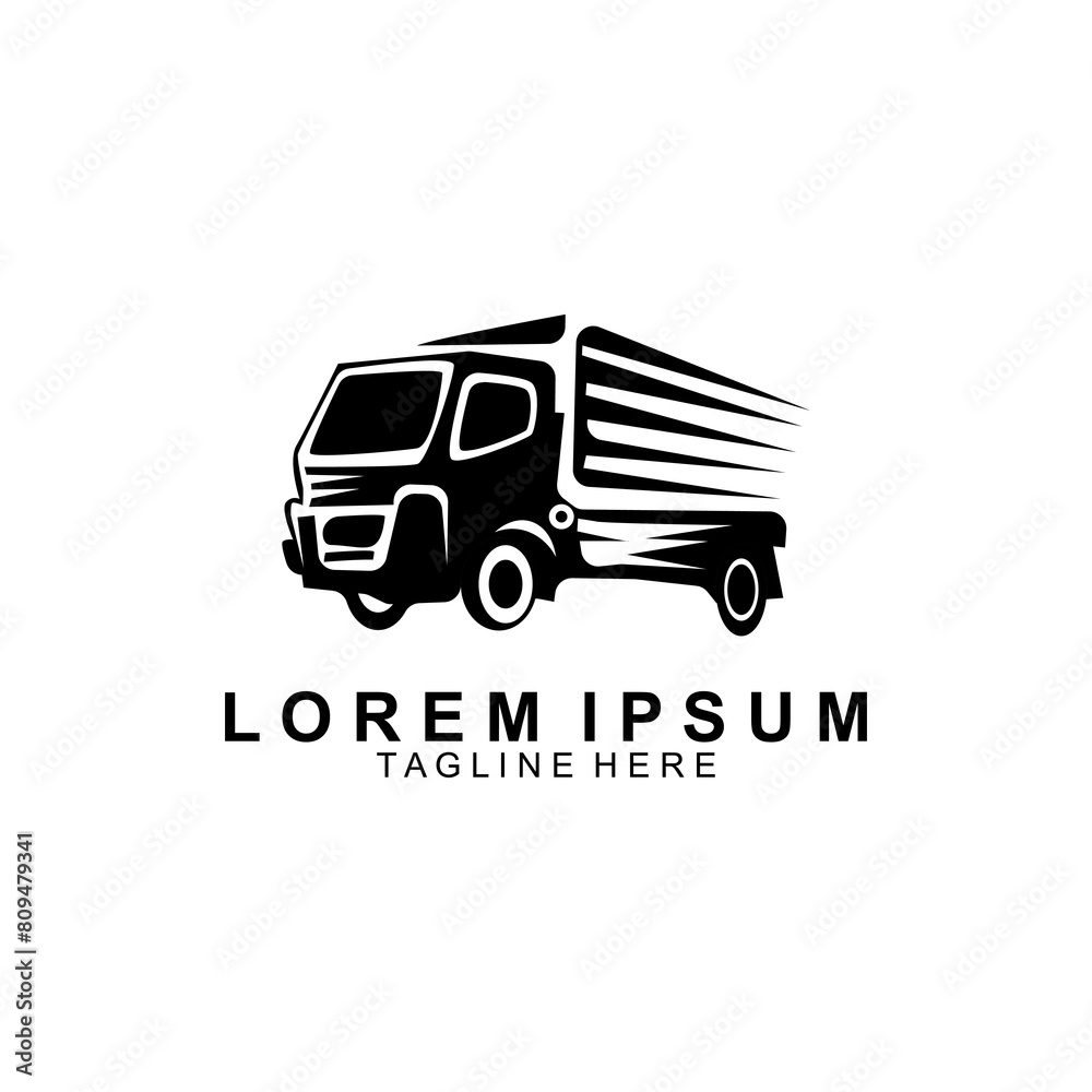 Truck logo template vector illustration. Unique truck icon, on white background. Truck logo template vector illustration. Unique truck icon, on white background.