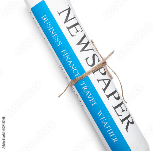 Modern newspaper on white b...