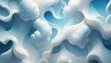 clouds pattern made of white fur and white sequins 