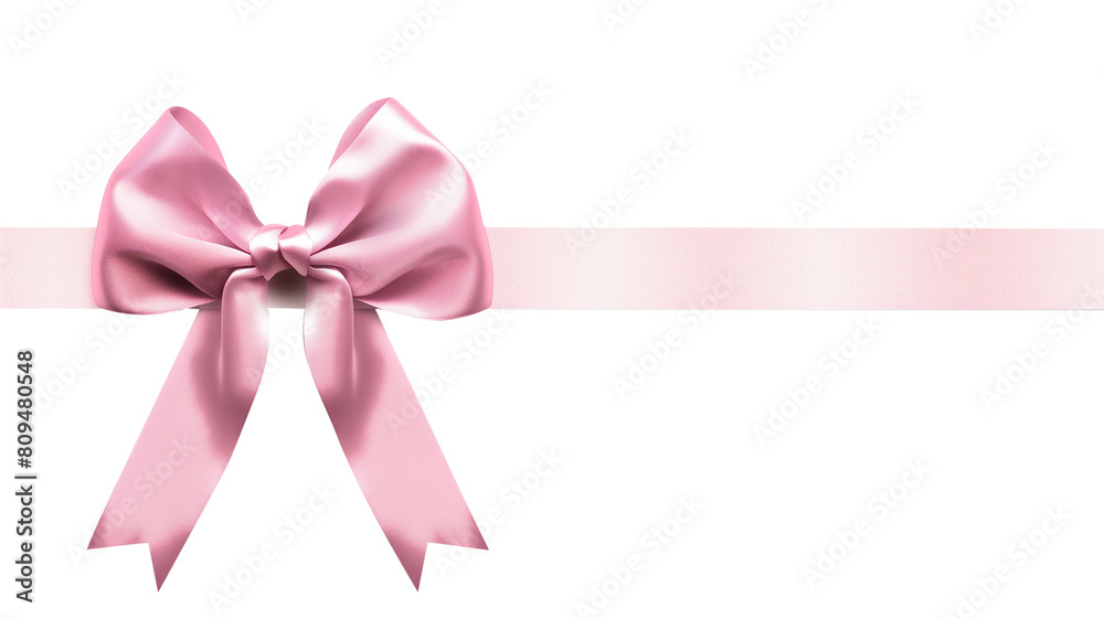 Elegant Pink Bow for Fashion and Decor isolated on a transparent background