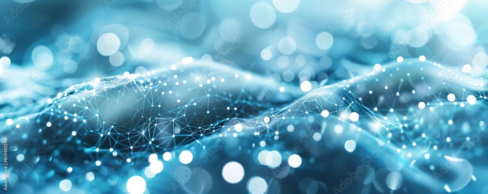 An abstract bokeh with cool white and blue tones, creating a futuristic and hightech feel An abstract bokeh with cool white and blue tones, creating a futuristic and hightech feel