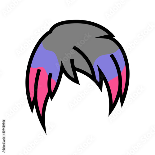 dyed hair emo color icon vector. dyed hair emo sign. isolated symbol illustration