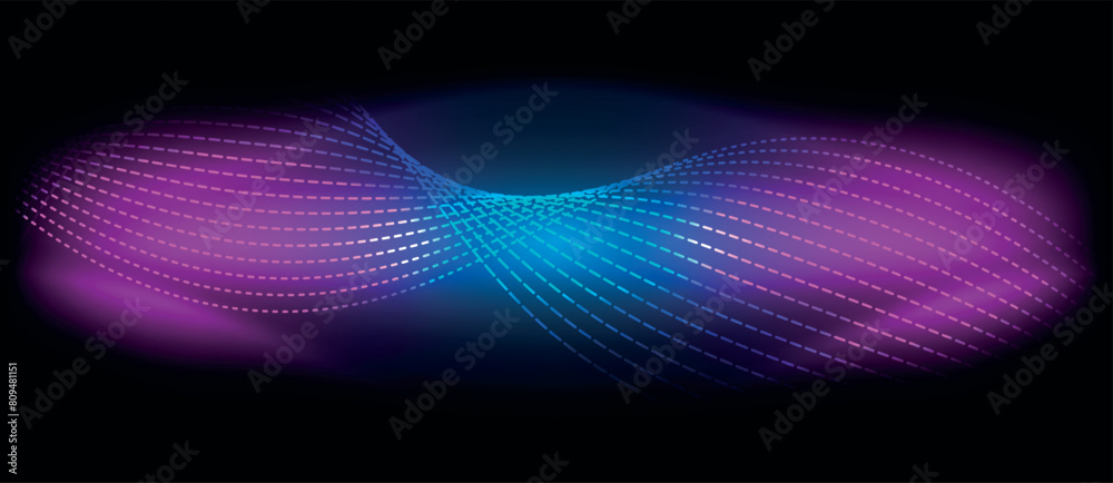 Abstract art featuring a vibrant blend of colorfulness with a purple and electric blue wave pattern on a dark background, creating a visually stunning visual effect lighting Abstract art featuring a vibrant blend of colorfulness with a purple and electric blue wave pattern on a dark background, creating a visually stunning visual effect lighting