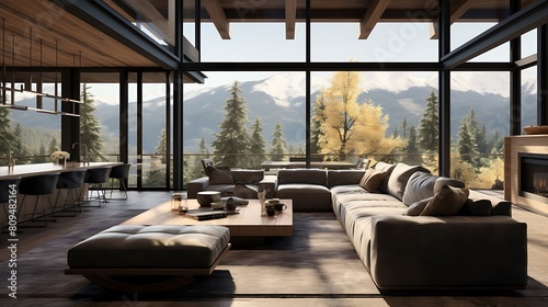 Image of a Contemporary Mountain House: Harmonizing Modernity with Nature's Majesty