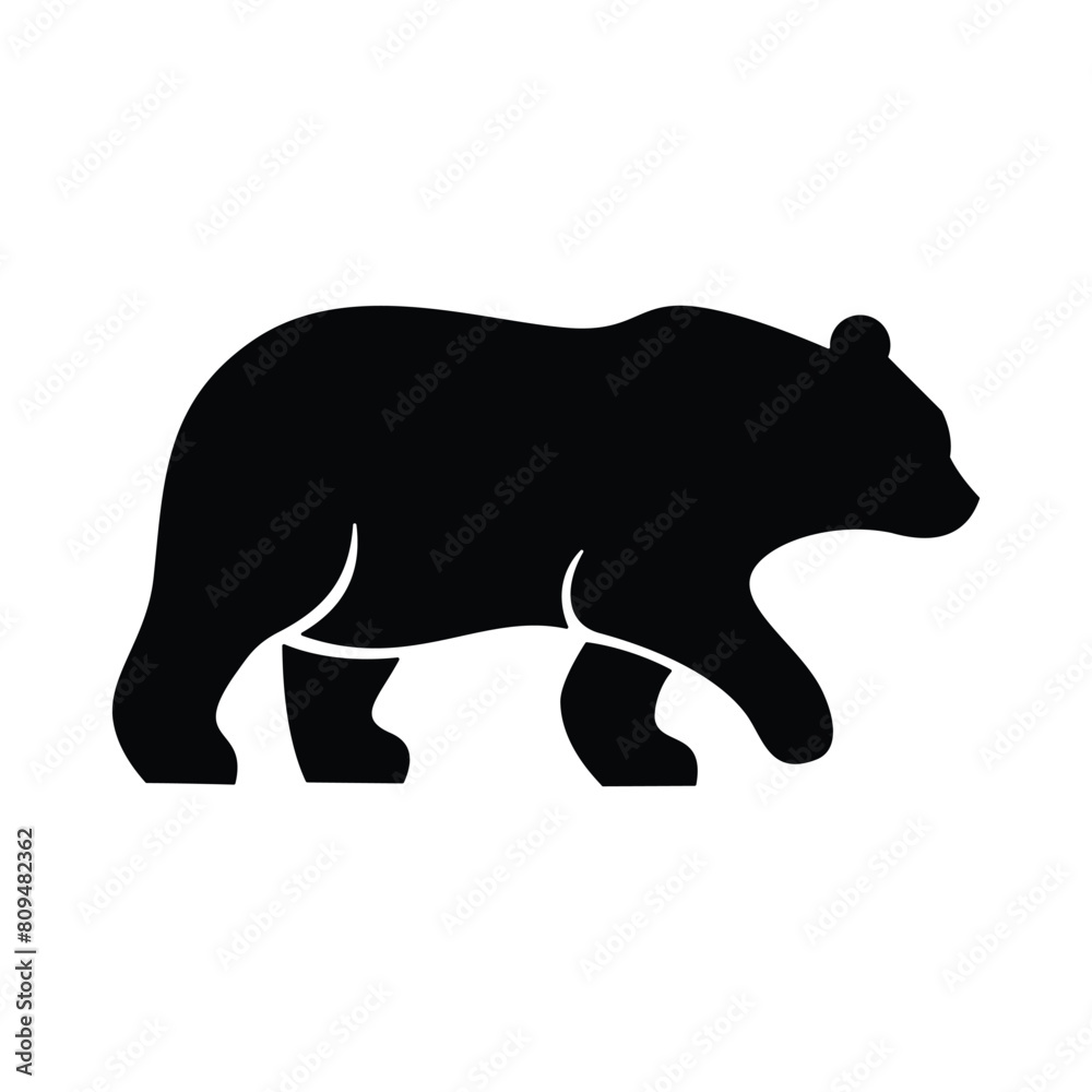 Obraz premium bear logo vector. bear grizzly silhouette logo template illustration