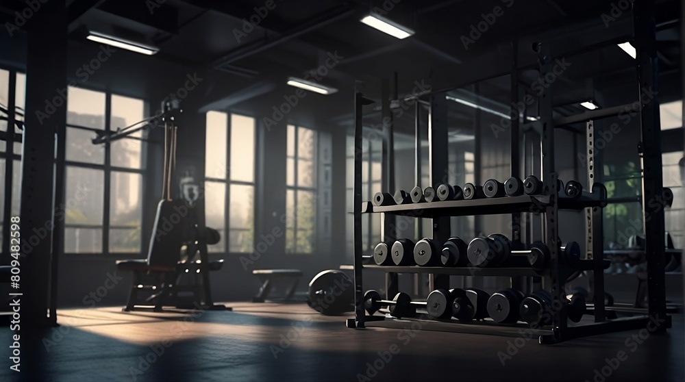 Gym Background, Motivating and Energetic Fitness Atmosphere Gym Background, Motivating and Energetic Fitness Atmosphere