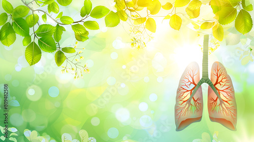 Green Lung illustration for a better World natureInspired earthFriendly earthFriendly with blurred background
 photo